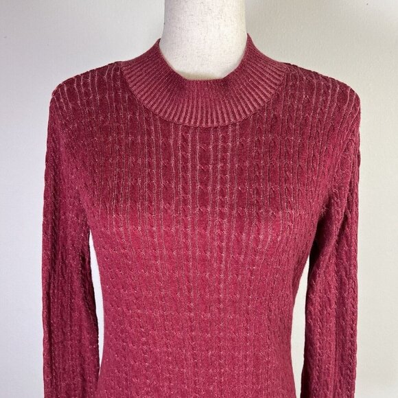 Abercrombie and Fitch Knit Longsleeve Dress Women's Medium Red Valentines Day - Picture 2 of 15